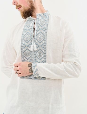 Вишиванка з блакитним орнаментом від MOTYV чоловіча 031-1079-0629 фото
