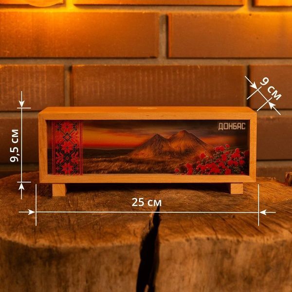 Нічник-панорама "Український Донбас", лаковане дерево (LED, Акумулятор, USB Type-C) 662-1079-1205 фото