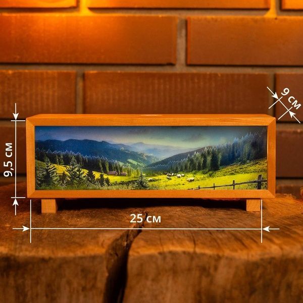 Нічник-панорама "Карпати", лаковане дерево (LED, Акумулятор, USB Type-C) 662-1079-1211 фото