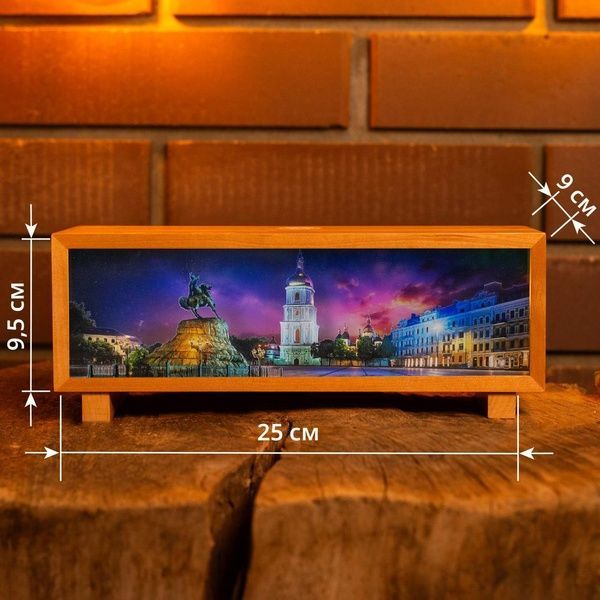Нічник-панорама "Київ вночі", лаковане дерево (LED, Акумулятор, USB Type-C) 662-1079-1208 фото